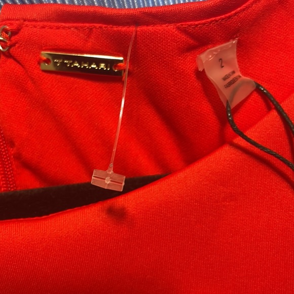 NWT TAHARI RED GERANIUM DRESS, regular size 2 - Picture 9 of 10